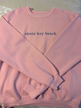 Siesta Key Beach Pink Crewneck Sweatshirt